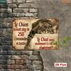 1pc Vintage French Quote Metal Sign, Humorous Cat Design, Nostalgic Industrial Wall Art for Home