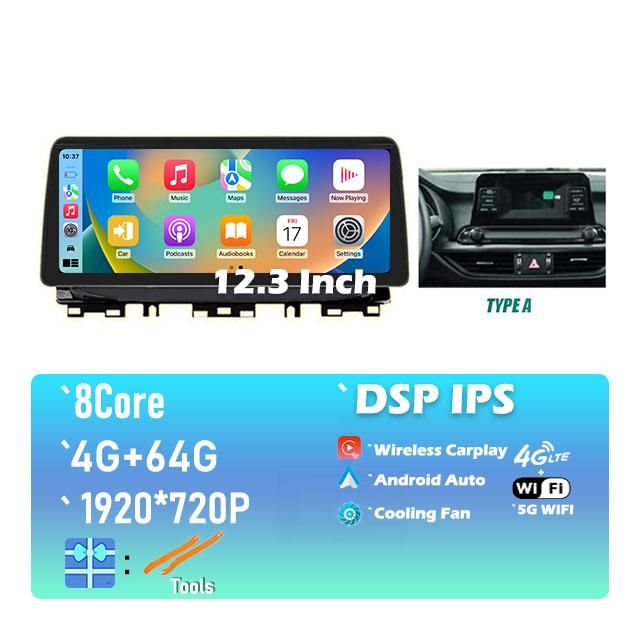 12.3 Inch Android 14 DSP For Kia Cerato 4 Forte K3 2019 - 2022 Car Multimedia Player Stereo BT Carplay Wifi Android Unit