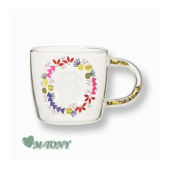 Starbucks Starbucks Holiday 2021 Heat Resistant Glass Mug Wreath 296ml  Starbucks/Tumbler/Starbucks Tumbler/Starbucks