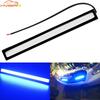 1pcs 17CM 1Row White Blue COB DRL Daytime Running Light Led 12V Ultra Bright Day Turn Signal Parking Fog Lamp Bar Car Motorcycle