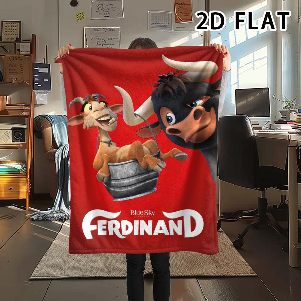 1 Stück Ferdinand-Print Flanelldecke, Hohe Qualität, Bequem für alle Jahreszeiten, Heimdekoration, Wärme und Komfort, Perfekt für Weihnachtsgeschenke