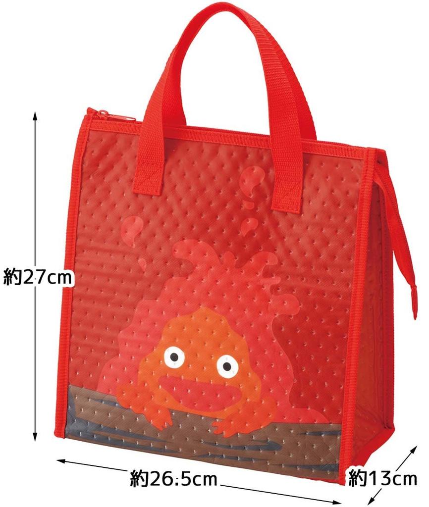 Skater Nonwoven Insulated Lunch Bag, 26.5 X 27cm, Ghibli "Howl's Moving Castle" Calcifer Design, FBC1-A