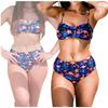 Boho Brazilian Two-Piece Briefs Swimsuit Sexy Push Up Bra