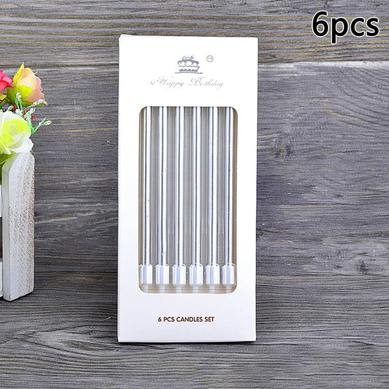Color Candles 6/8pcs/box Wedding Party Birthday Cake Candles Decoration Party Supplies For Children Kids