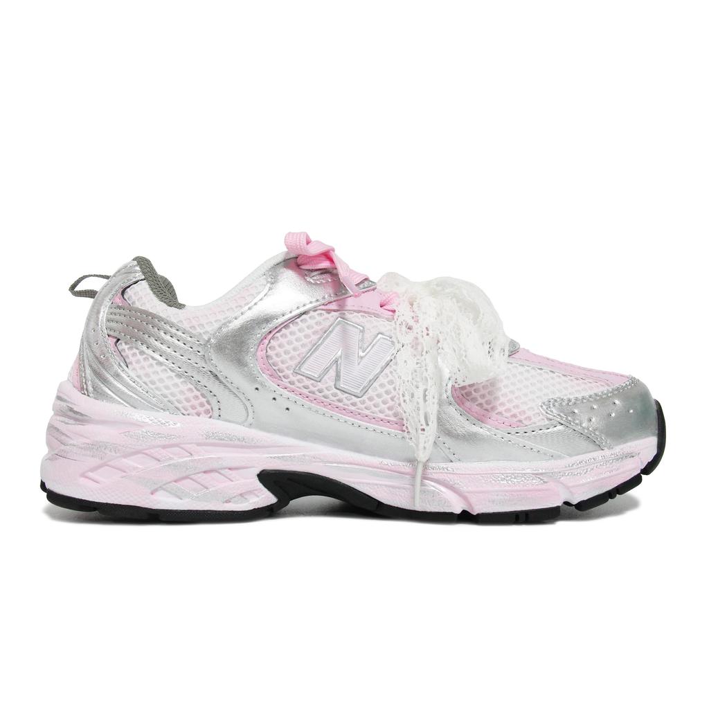 New Balance NB 530 Abrasion Resistant Breathable Low Top Running Shoes Unisex Silver Pink MR530AD(Team1492-)