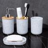 Conjunto de Banheiro Minimalista Nórdico Imitação Mármore: Coleção Elegante de 4 Peças com Estilos Mix-and-Match