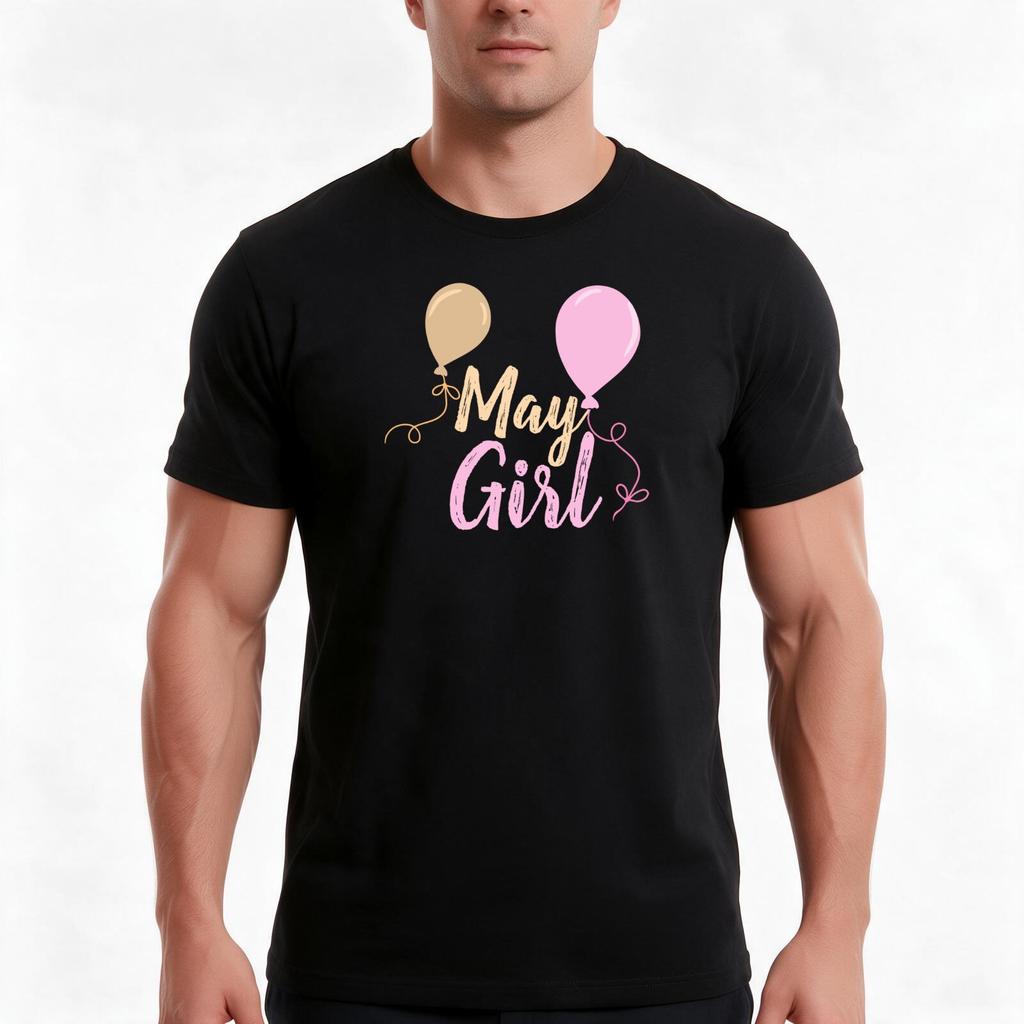May Girl Birthday Tshirt Summer Casual Cotton Tee Oversized Streetwear Tops Vintage Graphic Print Loose Fit Short Sleeve