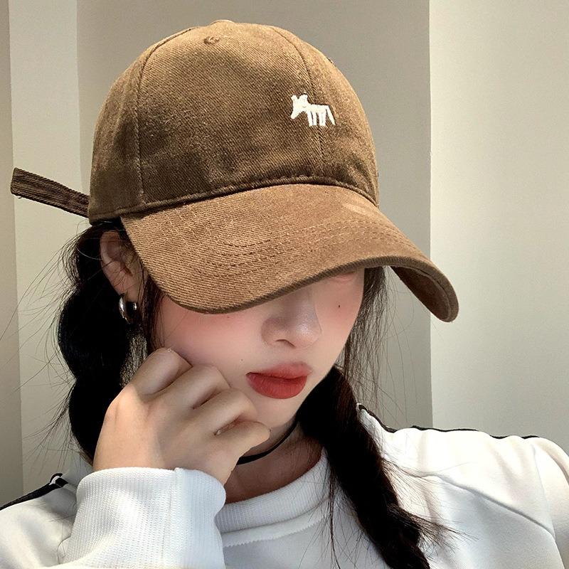 Grinding little fox baseball cap women's spring and autumn increase and deepen wide-brimmed sunscreen cap versatile couple sports cap