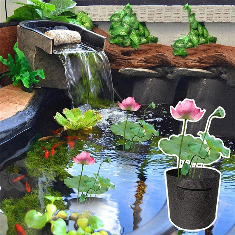 Pond Plant Thickened Nonwoven Plant Fabric Pots With Handles Durables Breathe Reusable Plant Bags 2 Gallon