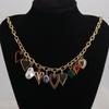 Boho Gold Multi-Anhänger Halskette Bunter Herzanhänger Verstellbare Kette Sommer Strandurlaub Schmuck für Frauen Geschenk