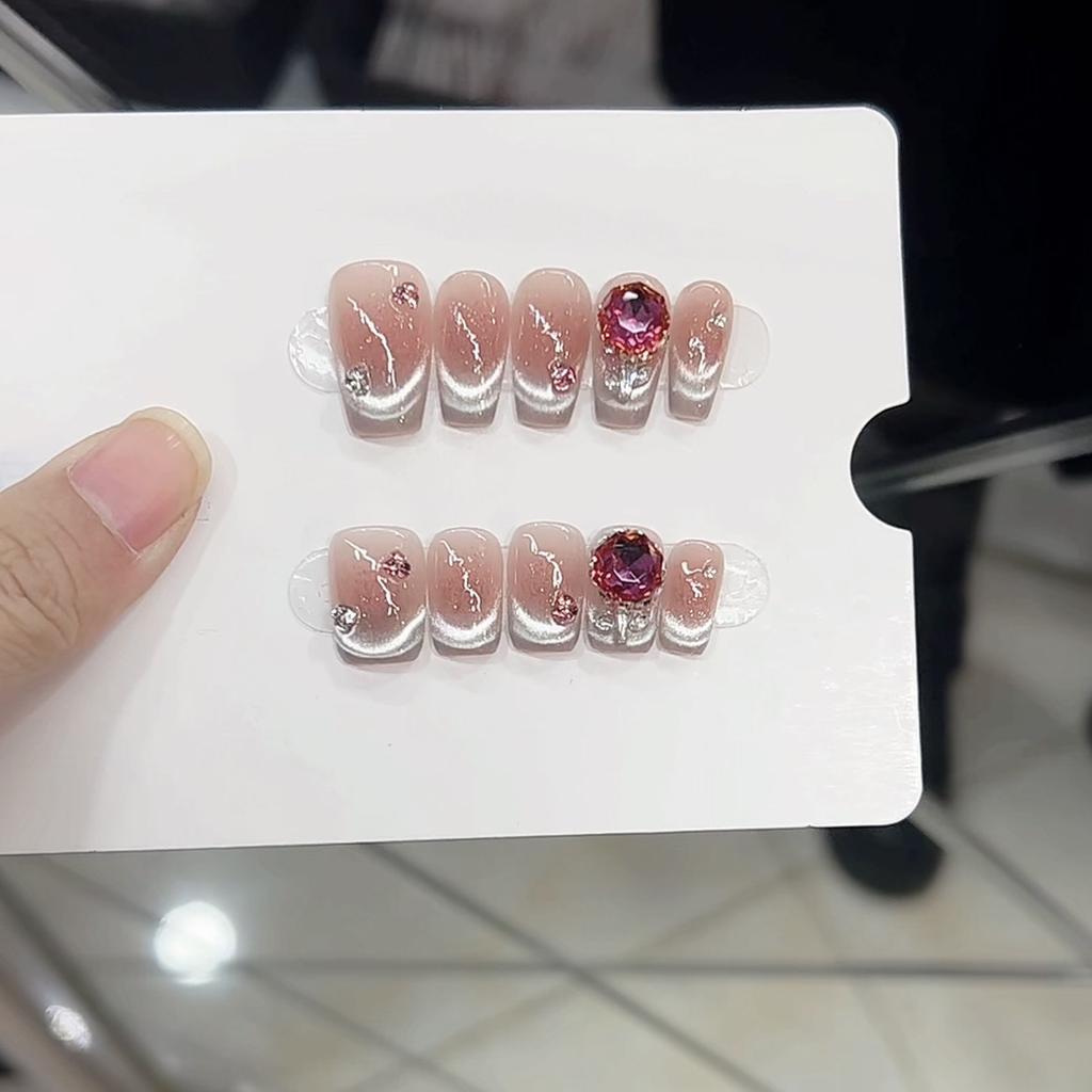 Pure Hand-made Phototherapy Wear Nail Tablets Rose Bouquet Wear Nail Finished Product Reused Nail Art