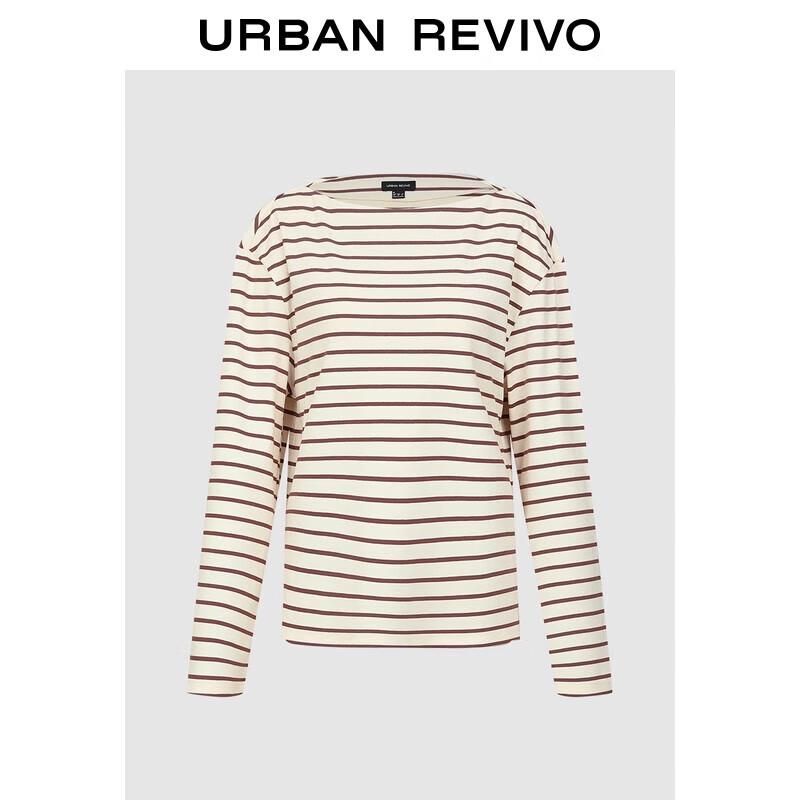 UR Women s Color-Block Stripe Long-Sleeve Cotton T-Shirt