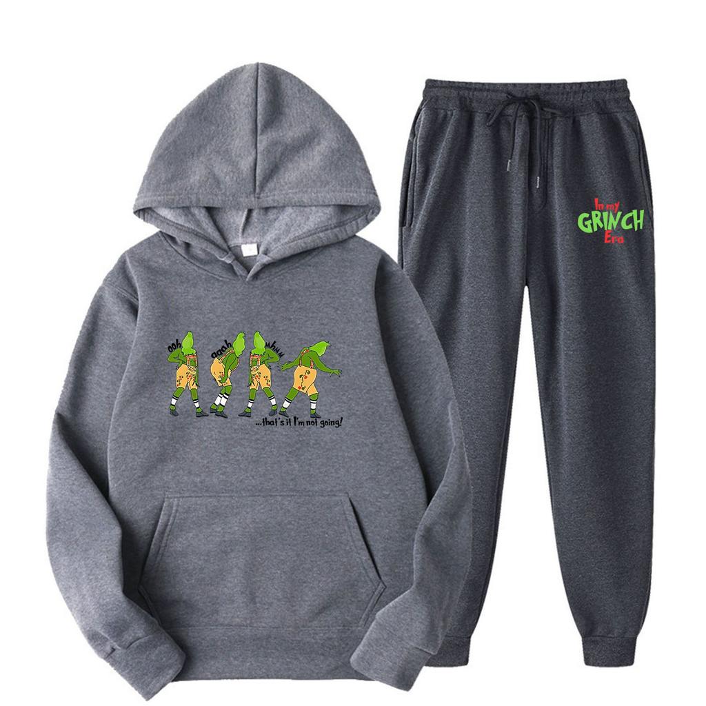 Women's Hooded Sports Tracksuit Unisex Two-Piece Running Outfits Long Sleeve Pullover Hoodies Sweatshirt+Sweatpants Set