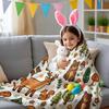 Woodland Bear Deer Squirrel Blanket Flannel Throw Warm Gift Blanket HD Print Nature Sofa Cover
