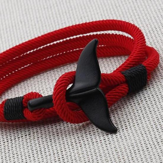 Shark Buckle Adjustable Couple Bracelet Multilayer Handmade Women Men Rope Wristband Jewelry Accessories