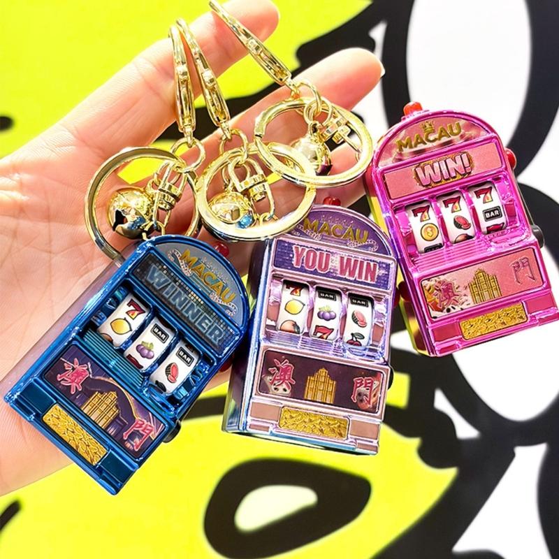 Mini Fruit Machine Machine Keychain With Light And Sound Effects Fun Casinos Style Toy For Home Decors And Gifts