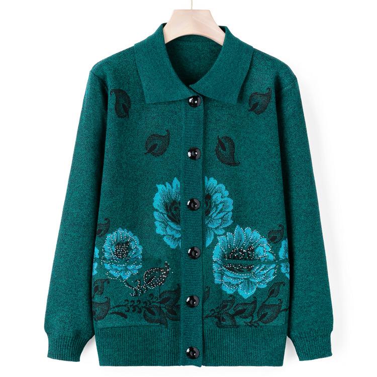 

Кардиган-свитер для женщин среднего и пожилого возраста, одежда для мамы 60 лет, осенняя одежда, вязаное пальто-свитер для пожилой женщины, осенняя одежда для бабушки 4XL