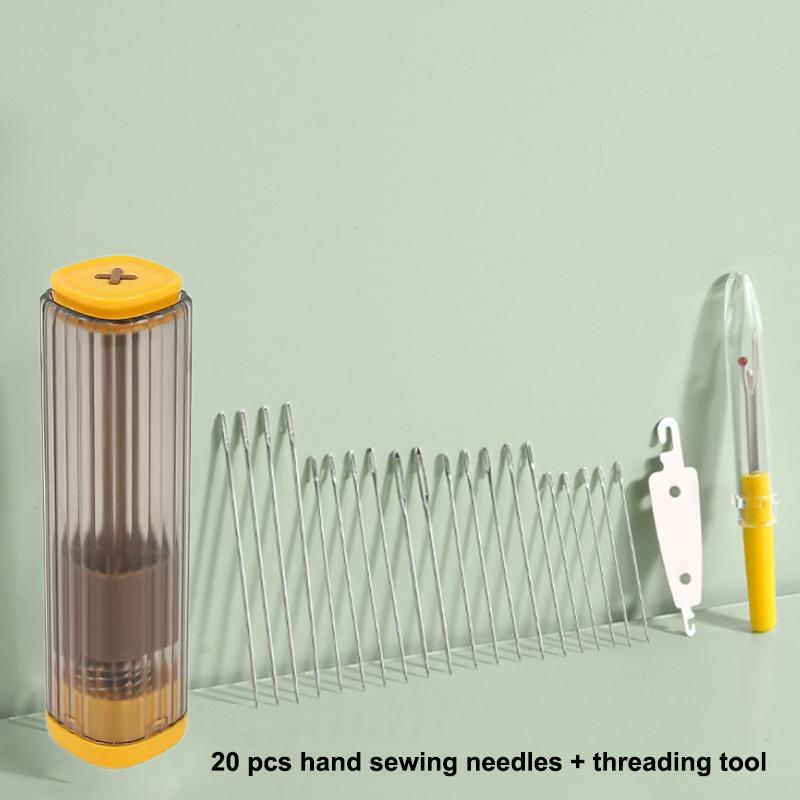 Magnetic Pressing Needle Box Plastic Multi-Functional Sewing Storage Tube Portable Sewing Tool Home Sewing Set Space-Saving