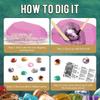 Gemstone Dig Kit -dig Up 12 Real Gems & Crystal Rock Collection For Kids Archaeology Geology Science Educational Toys Christmas Gift