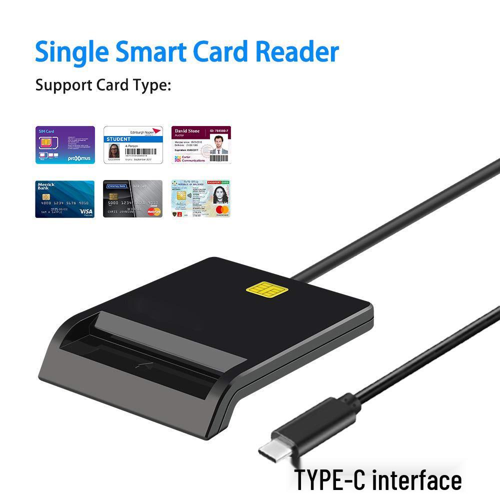 USB 2.0 Tip-C Akıllı Kart Okuyucu: IC, Banka, SIM, Kimlik ve CAC Kartları için Hepsi Bir Arada