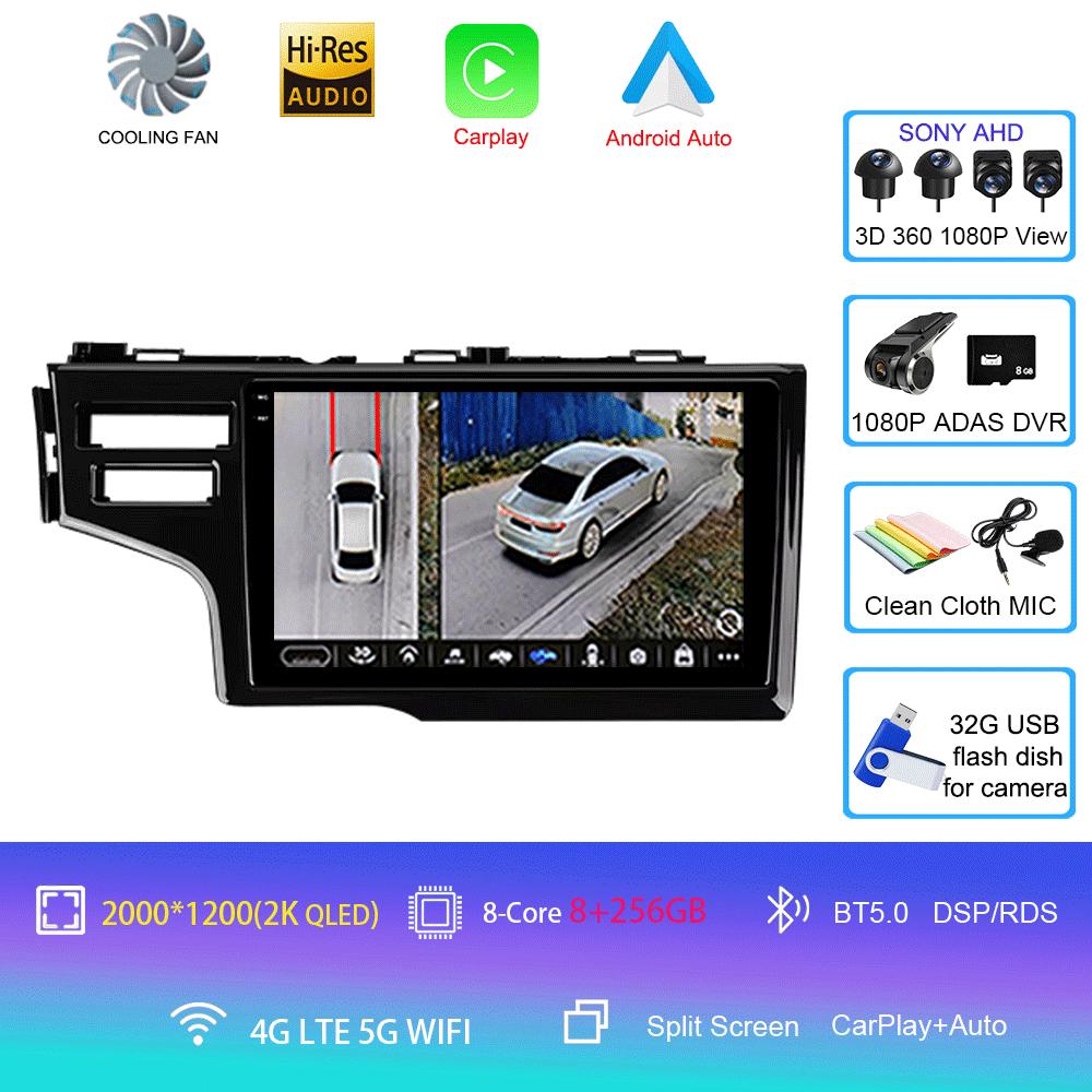 Car Radio Android 14 Carplay Auto Multimedia Player For Honda Fit Jazz 2014 2015 2016 2017 Autoradio GPS Stereo 2din Head Unit