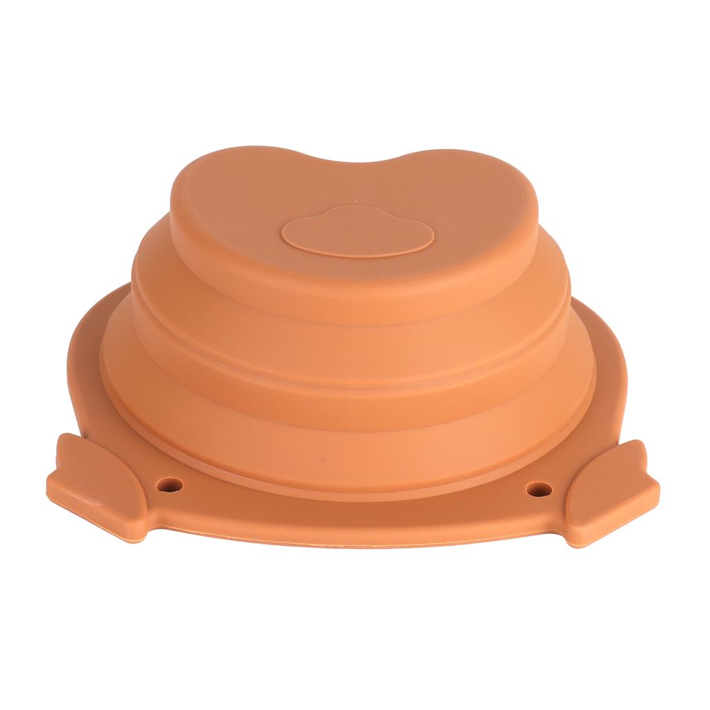 600ml Zusammenfaltbarer Hundenapf Braun Langlebig Multifunktional Faltbar Tragbarer Hundenapf für Wandern Camping