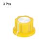Uxcell Potentiometer Knob Set with Brass Inserts for Shaft Yellow Volume Controller Rotary Knobs for Guitar Effects Pedals Replacement 3-Piece