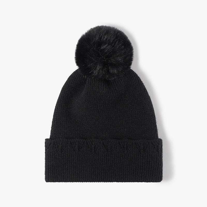 Winter Warm Fleece Womens Knitted Beanie Hat with Pom,outdoor Warm Skull Cap Skull Hat for Women,suitbale for Daliywear,skiing