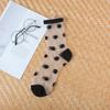 Polka Dot Socks Women See Through Transparent Crystal Silk Socks Summer Ultra-thin Breathable Girls Kawaii Cute Nylon Long Socks