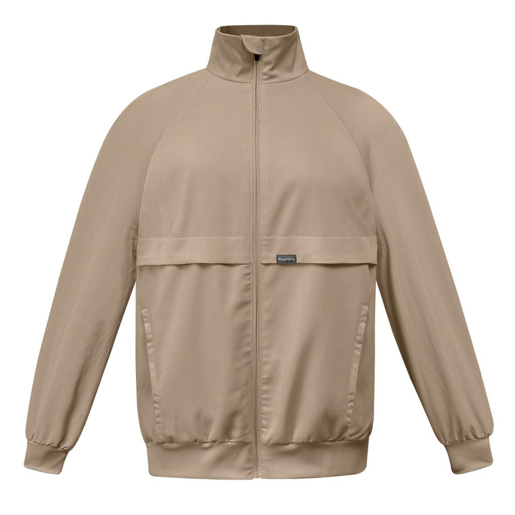 Men's And Women's Solid Color Thick Long Sleeved Jacket With Stand Up Collar Pocket Nurse's Clothing Protective Worker's Clothing Jacket