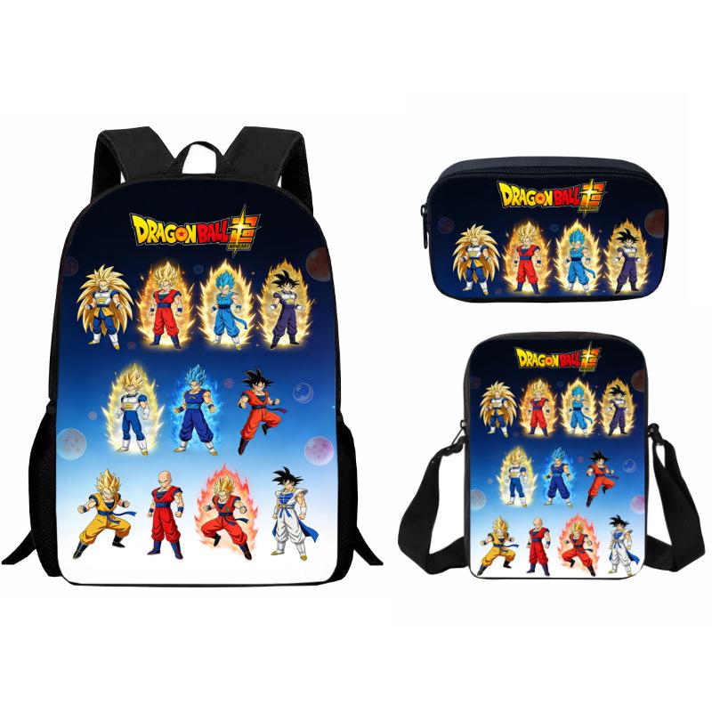 Gedrukte Dragon Ball Schooltas Drie Delige Set, Cartoon Student Rugzak shoulder bag