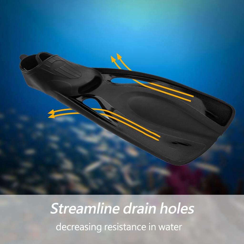 WHALE 1 Pair Adults Water Sports Snorkeling Diving Rubber Swimming Foot Fins Black (ML)