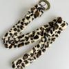 Stylish Leopard Print Adjustable Belt PU Leather Waist Strap Band With Retro Metal Clasp For Men And Women