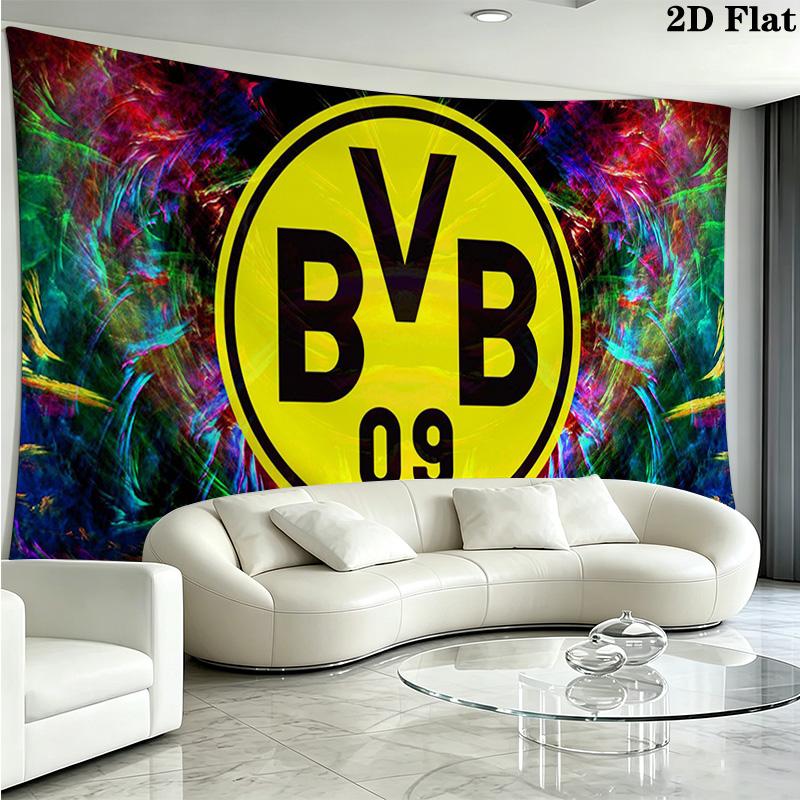 Borussia Dortmund Wall Tapestry Aesthetic Wall Hanging Printed Fabric Blanket Decorative Tapestries for Bedroom Living Room Home Decor