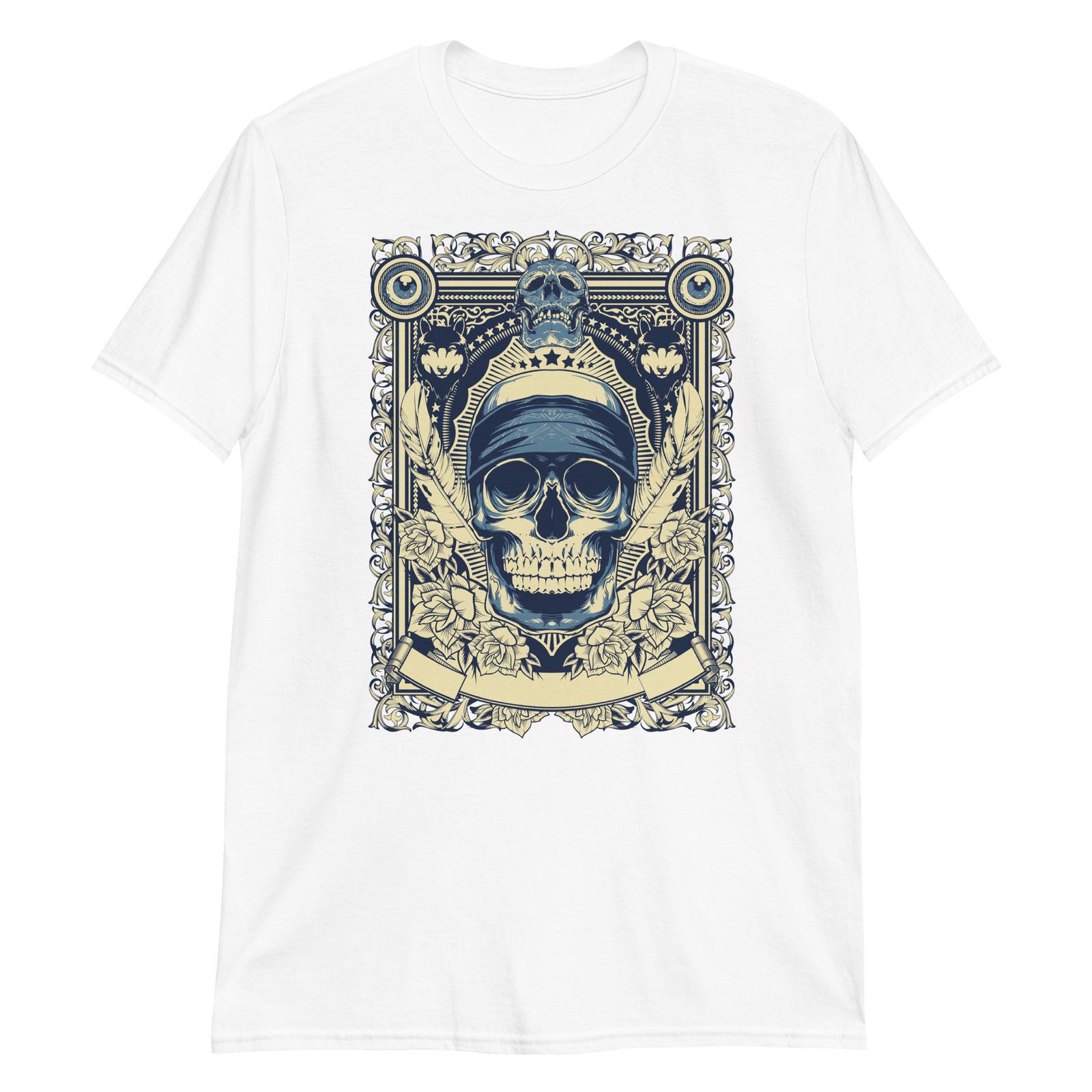 Gothic Skull Unisex T-Shirt Heavy Metal Rock Punk Skull Biker S