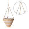 Round Hand Woven Hanging Planter Baskets Natural Rope Woven Plant Holder Flower Pots Home Planting Gardening Supply