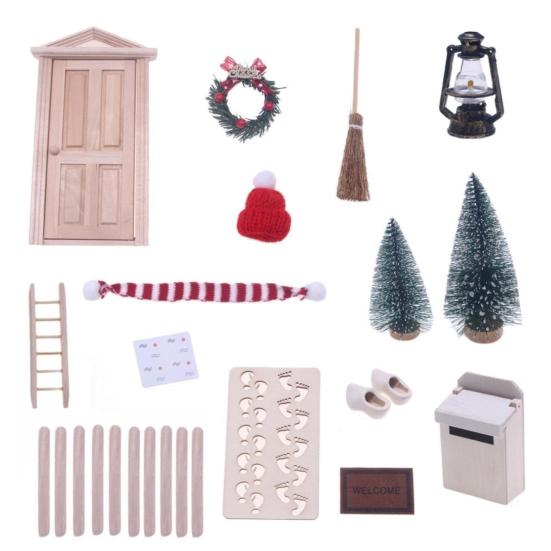 Set Porta Elfo Di Natale In Legno Con Cassetta Postale E Scala: La Porta Magica Per Le Letterine Delle Fate, Decorazione Natalizia Per Bambini