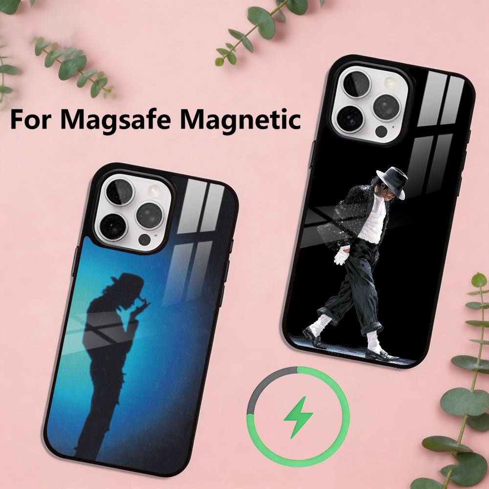 M-Michael Jackson Sänger Handyhülle Für iPhone17,16,15,14,13,12,11 Plus,Pro Magnetisch mit Magsafe Kabelloses Laden