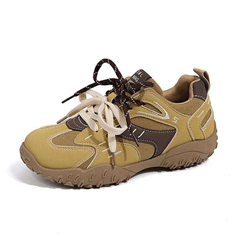 Women's Shoes 2024 Brand Lace-up Women's Vulcanize Shoes Fashion Color Matching High Quality Round Head Comfortable Casual Shoes