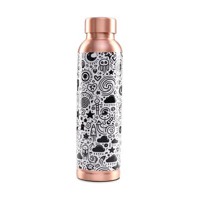 Domowa Miedziana Butelka na Wodę 950ml | Designerska Szczelna Ekologiczna Wzmacniająca Odporność Nietoksyczna Bez BPA | Naczynia do Picia i Przechowywania dla Dzieci