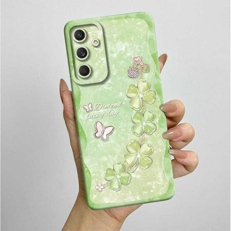 Phone Cover For Samsung Galaxy M35 5G Bumper Silicone Shockproof Pretty Butterfly Flowers Case Coque For Galaxy M 35 M55 Funda