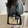 Sac à Bandoulière Y2k JK Sac Cabas en Toile à Nœud Mode Sac Itabag Transparent Étudiant