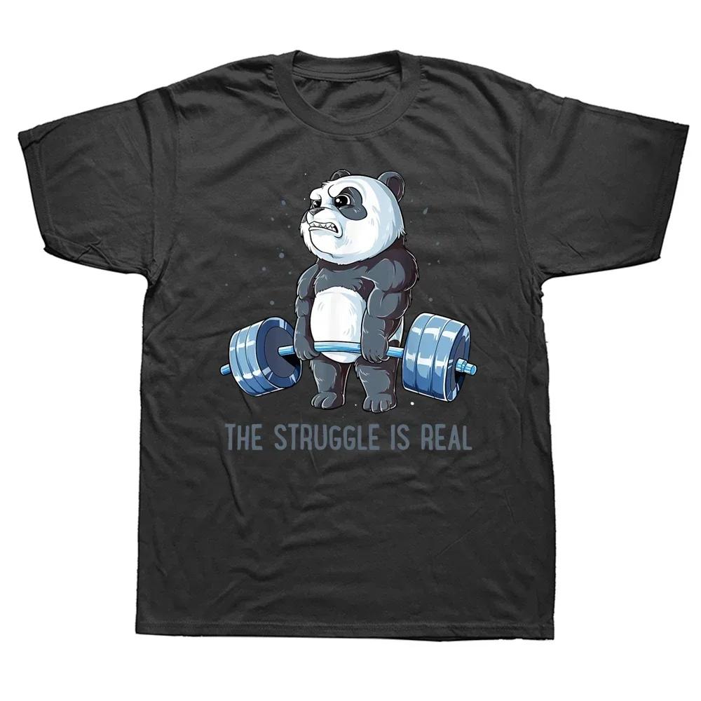 

Funny Panda The Struggle Is Real Weightlifting Fitness Gym T Shirt Graphic Cotton Streetwear Short Sleeve Birthday Gifts T-shirt XXXL