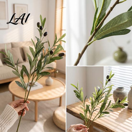Elegantes Heimornament Äste Künstliche Oliven für Vase Künstliche Baumäste DIY Fake Dekorative Blätter Veranstaltungsdekorationen Pflanzen Realistisches Grün