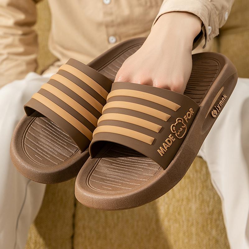 Pantuflas de Rayas para Niños en Verano, Suelas Suaves para Bañarse, Desgaste Resistente para Interiores, Pantuflas para Dormitorio y Baño