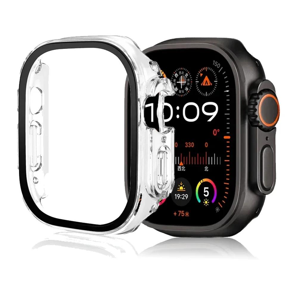 Tempered Glass+Cover For Apple Watch Ultra 3 2 1 49mm PC Bumper Screen Protector Case for iWatch Series Ultra 3 49mm Accessories