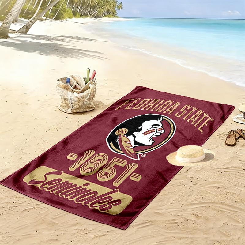 Florida State Seminoles Print Beach Towel, Large Soft Quick Dry Towel for Beach Camping Swimming