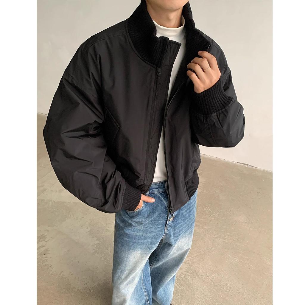 Men's American Style Cotton Bomber Jacket: Winter Hipster Baseball Coat