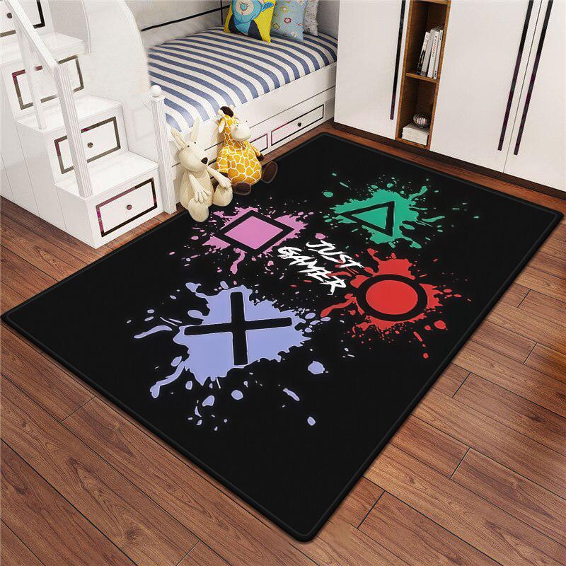Gaming Esports Geometric Controller Pattern Carpet Mat for Boys Bedroom Gaming  large rug for Living Room Home Decoration Rug
