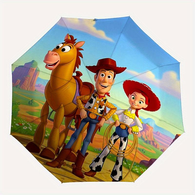 1 Auto Open Woody, Jessie Themed Colorful 8-rib Portable Umbrella for Men and Women, A Compact Commuting Companion Suitable for Daily Drinki